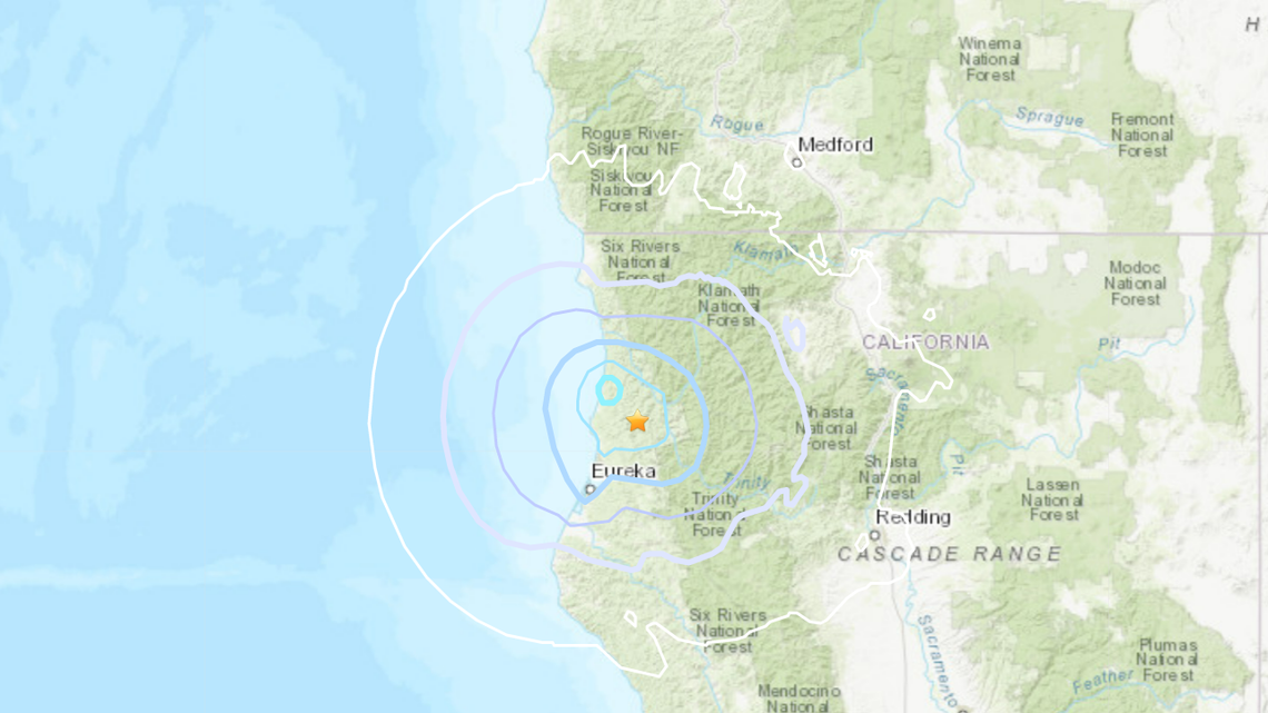 A 4.2-magnitude earthquake shook near Weitchpec, California, shortly after midnight Friday, Jan. 20.