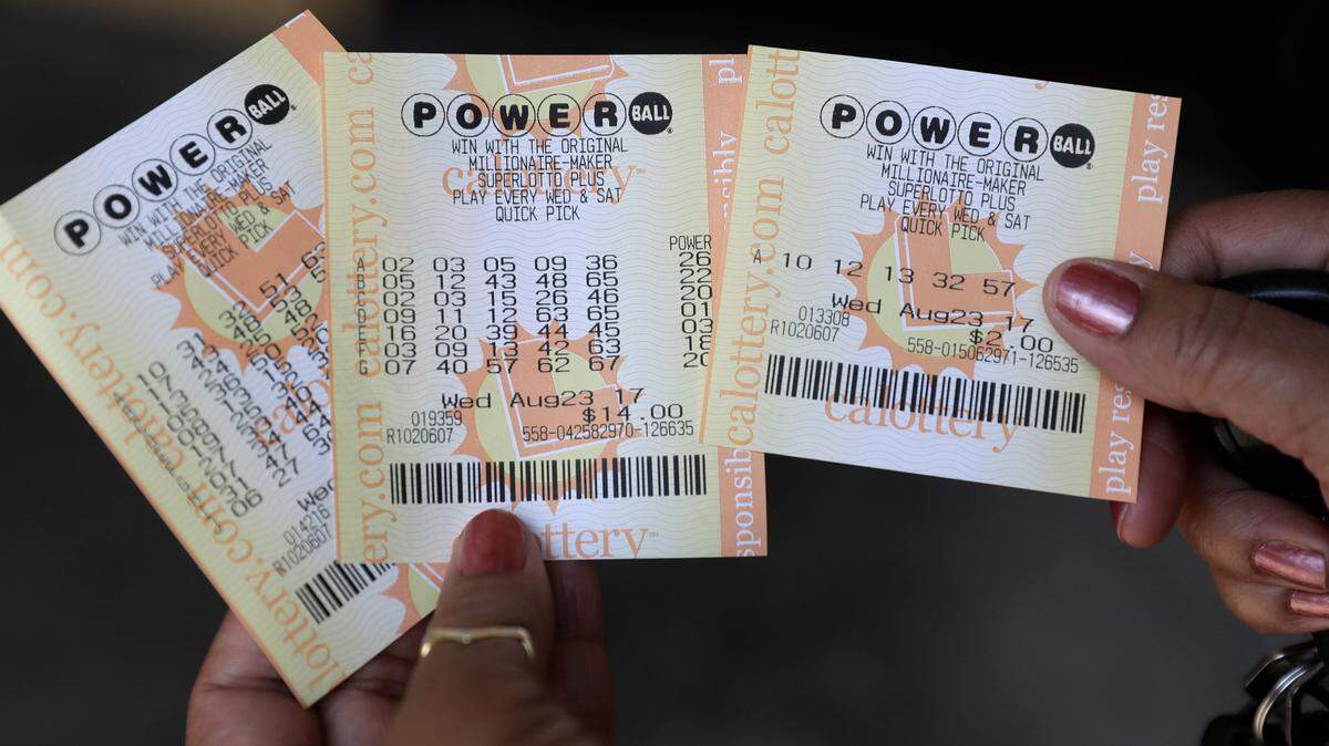 Powerball tickets are shown in 2017 in Fremont, Calif.