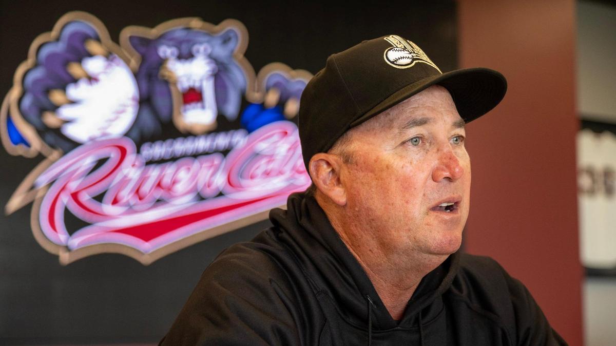 Sacramento River Cats manager Dave Brundage talks about the season during media day at Sutter Health Park in West Sacramento on Wednesday.