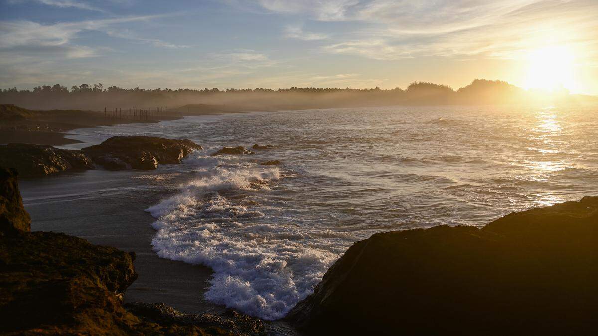 The sun sets over Laguna Point at MacKerricher beach in MacKerricher State Park in 2020.   