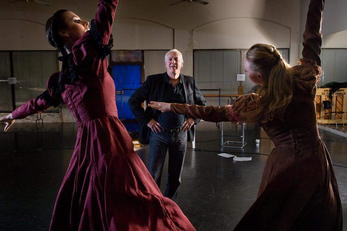 Sacramento Ballet dancers rehearse at the direction of Ron Cunningham, center, at the ballet’s studio in 2008.