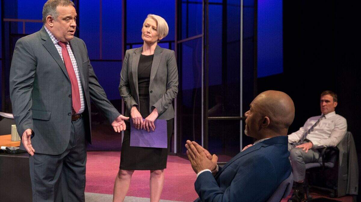 From left to right: Dave Pierini, Melinda Parrett, Jahi Kearse and Jason Kuykendall in B Street's "Dry Powder."