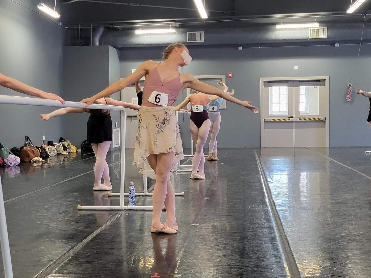Dancers audition for Sacramento Ballet on Saturday, March 12, 2022.