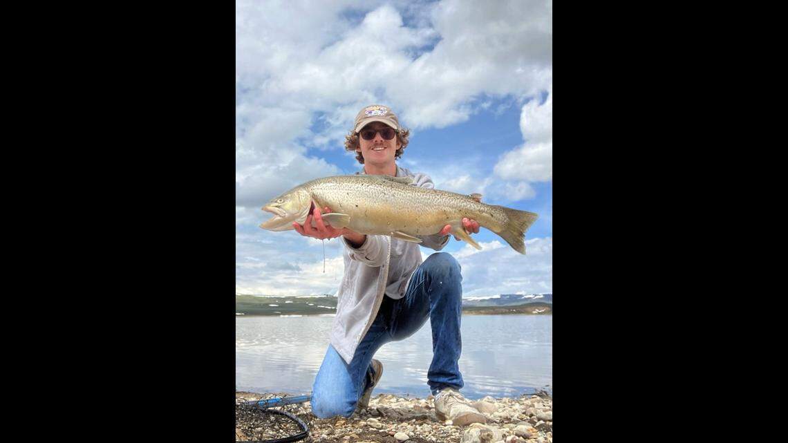 Owen Schaad caught a massive tiger trout from Lake Viva Naughton near Kemmerer, Wyoming, and a broke the state record.