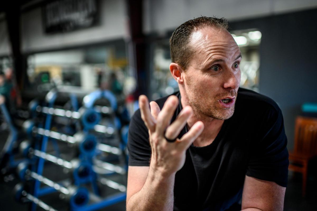 Trae deBeaubien describes how off-duty California Highway Patrol officer Brad Wheat broke into his nutrition shop in 2018 and shot him in the chest before fatally shooting estranged wife Mary Wheat, who deBeaubien was dating. Officer Wheat than killed himself. DeBeaubien, 45, was interviewed in his gym Ironborn Fitness in Jackson on Monday, June 3, 2019.