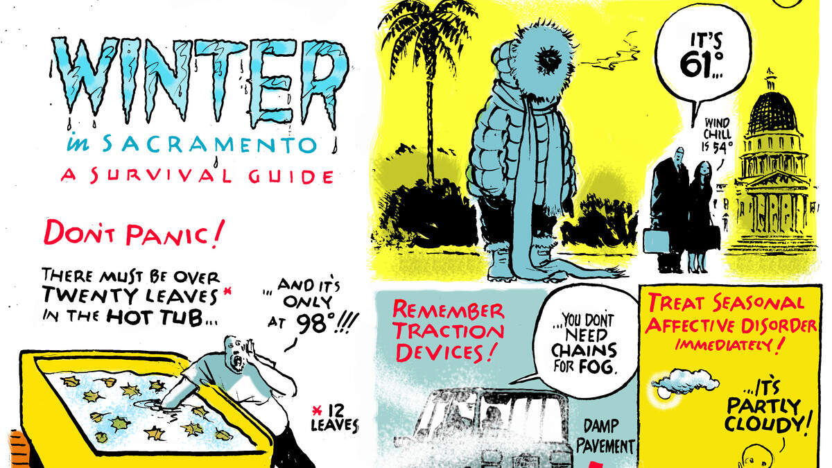 Cartoonist Jack Ohman creates visitor-friendly guides like these for the Citizen Hotel every month.