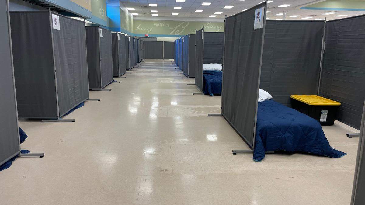 Inside the enhanced winter sanctuary in Elk Grove’s former Rite Aid building at 9260 Elk Grove Blvd.
