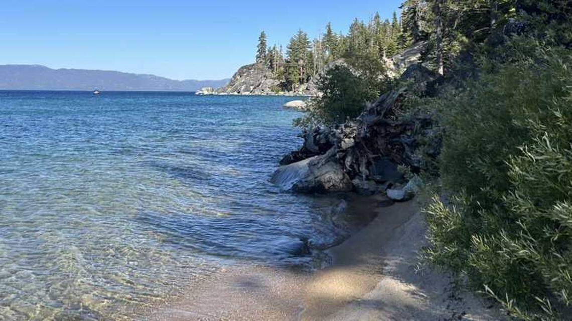 Rubicon Point is visible from Lester Beach on June 27 days after the deadliest boating accident in Lake Tahoe’s recent history. First responders gathered here on June 21 as part of the response to a storm that overturned a Chris-Craft near D.L. Bliss State Park, killing eight people.