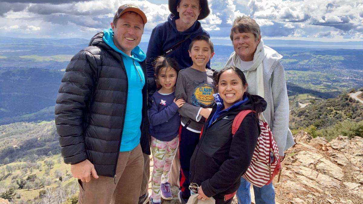 Members of the Johanson family summited Mount Diablo together on a cloudy but happy day.