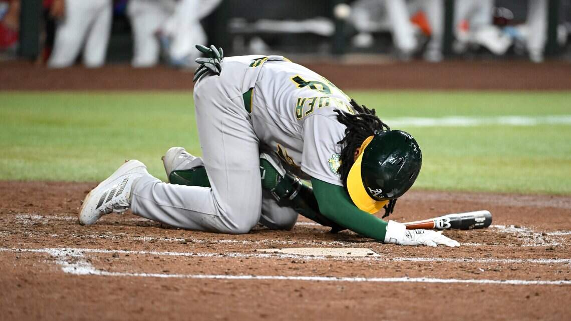 A’s rookie ‘resting comfortably’ after emergency surgery for ruptured testicle