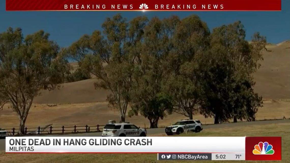 A man died and a woman suffered critical injuries in a crash Monday, May 30, on a tandem hang-gliding flight at Ed R. Levin County Park in Milpitas, California officials said.