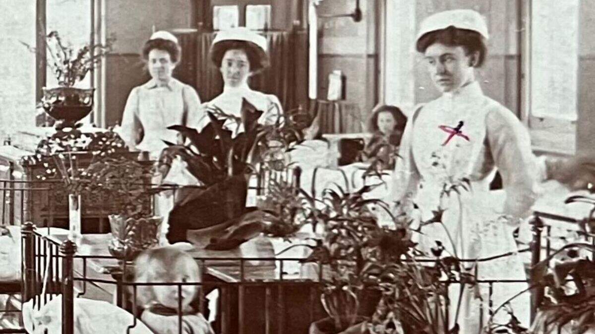 Grace Burrell, the great-great grandmother of Robin Epley, at far right, was a midwife and pediatrics nurse during World War I in Croyden, South London, before moving to Canada, and then America to start a family.