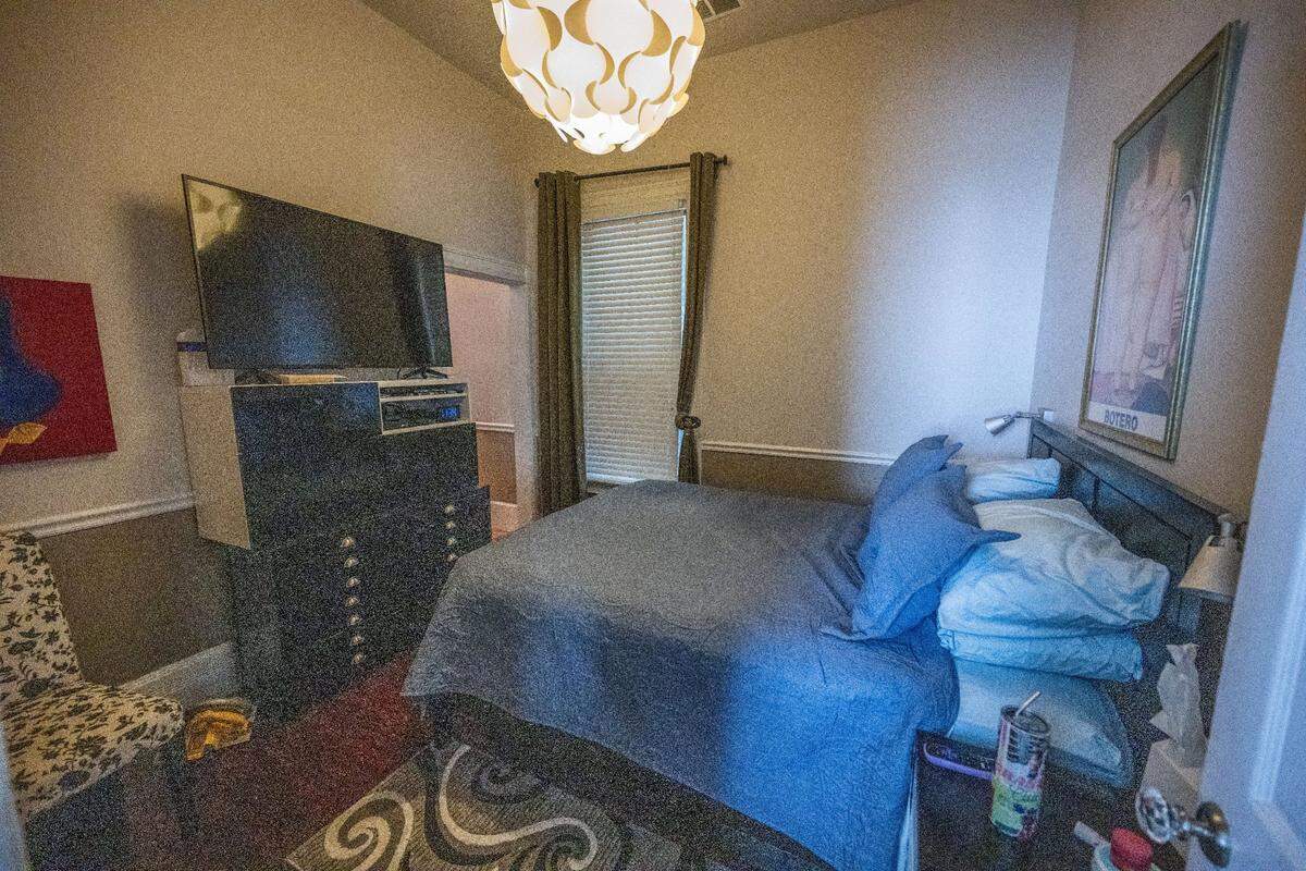 “This is what they call the death room,” said Tom Williams of the room where he and his wife Barbara Holmes now sleep. The room is believed to be where notorious Sacramento serial killer Dorothea Puente dismembered a body. 