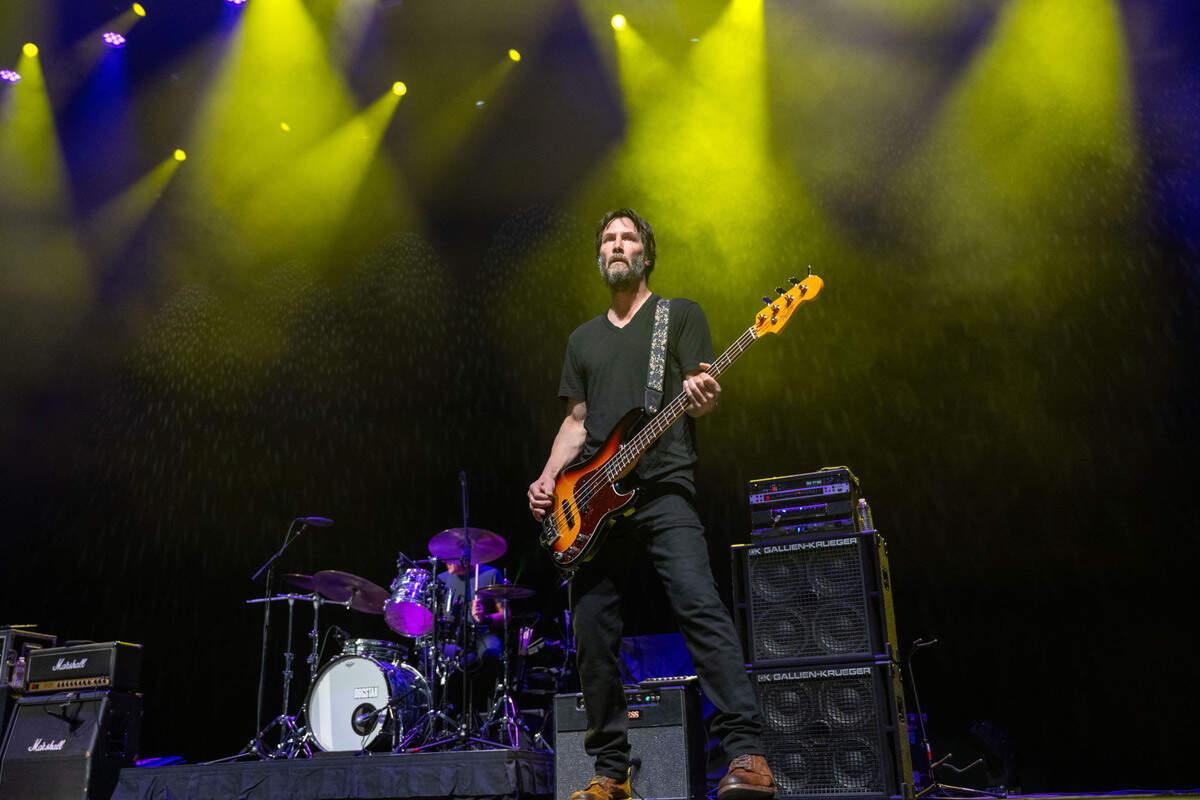 Bassist Keanu Reeves performs with Dogstar on Saturday, Sept. 14, 2024, at the Hard Rock Live Sacramento near Wheatland.