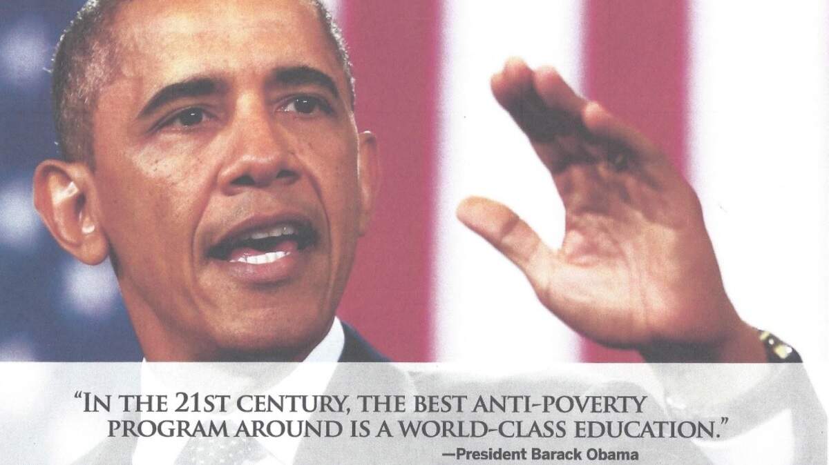 The front cover of a mailer supporting state superintendent of public instruction candidate Marshall Tuck features former President Barack Obama, even though he has not weighed in on the race.