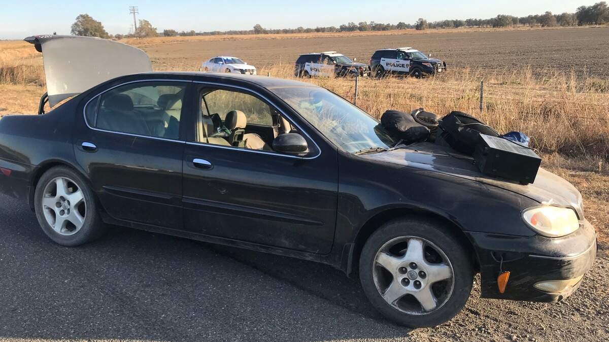 Arnold Parker, 26, was arrested after leaving behind his car near an airport rest stop.