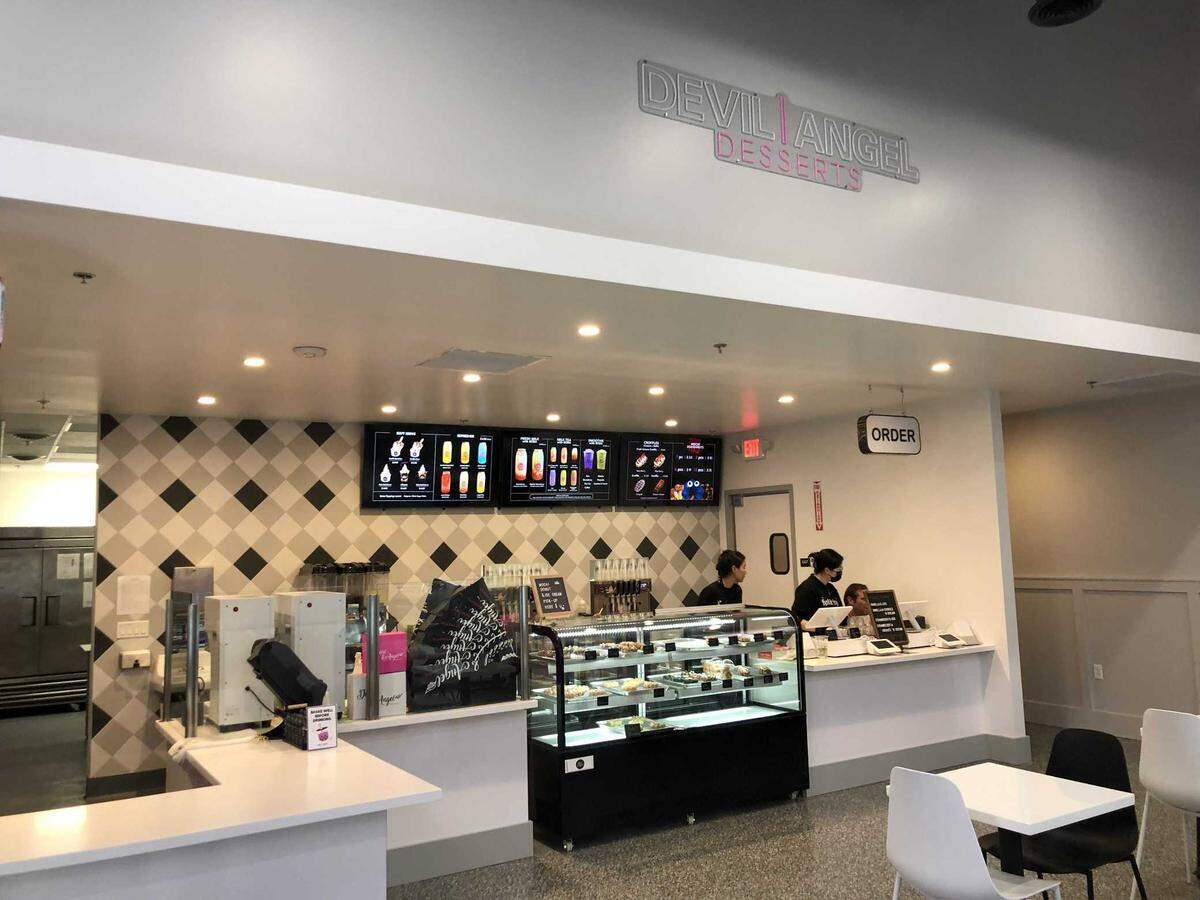 Devil and Angel Desserts in the Palladio shopping center, its interior photographed here on Thursday, Jan. 5, 2023, serves soft serve, baked goods and milk tea. It is one of five Bee-featured restaurants in the Folsom area that opened late 2022.