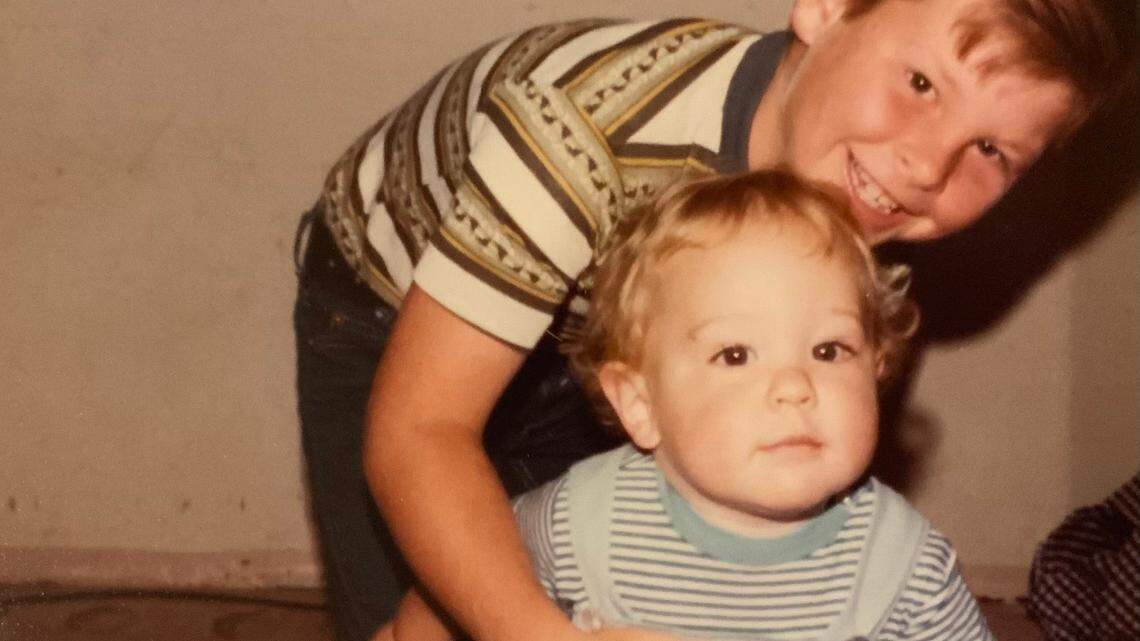 The author’s son, Douglas, with his cousin, Steven.