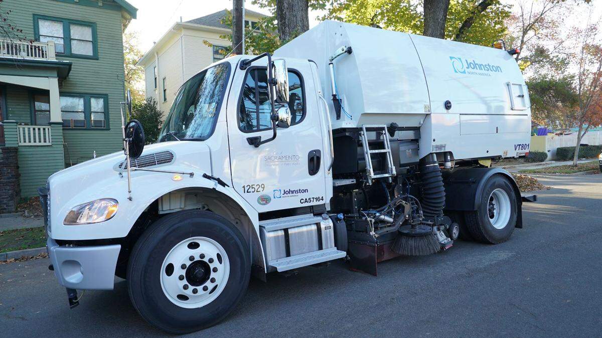 The city of Sacramento relies on a 2017 Johnston VT801 street sweeper as part of its fleet. Records show that this vehicle traveled 5,028 miles in 2024.