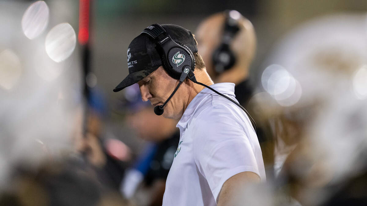 Sacramento State Hornets head coach Andy Thompson, seen reacting to a turnover Oct. 12, 2024, said the Hornets have to solve their football issues “quickly” after suffering a 58-38 loss Saturday to struggling Portland State.