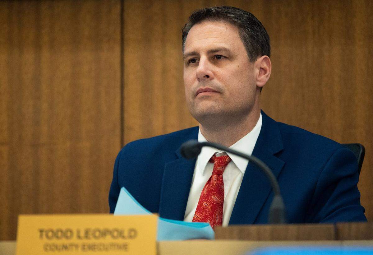 Placer County CEO Todd Leopold participates in a Placer County Board of Supervisors meeting in Auburn on Tuesday. He was the the driver of a vehicle that fatally struck Anthony Williams, 18, in late March in Rocklin.