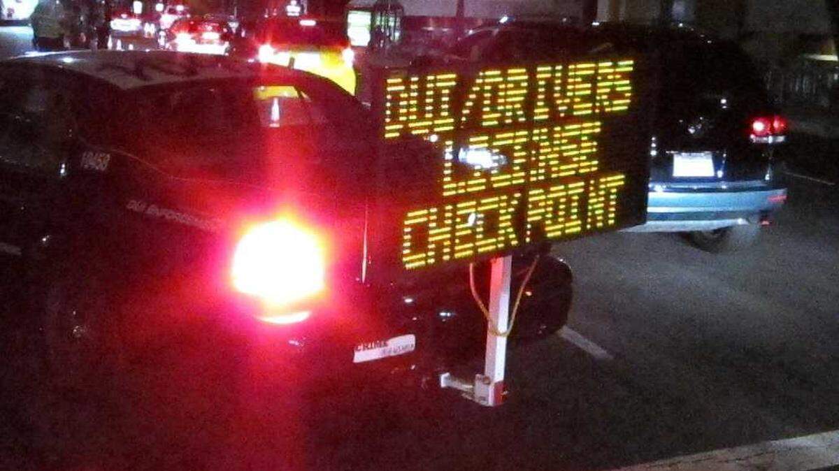 A DUI checkpoint in Sacramento.