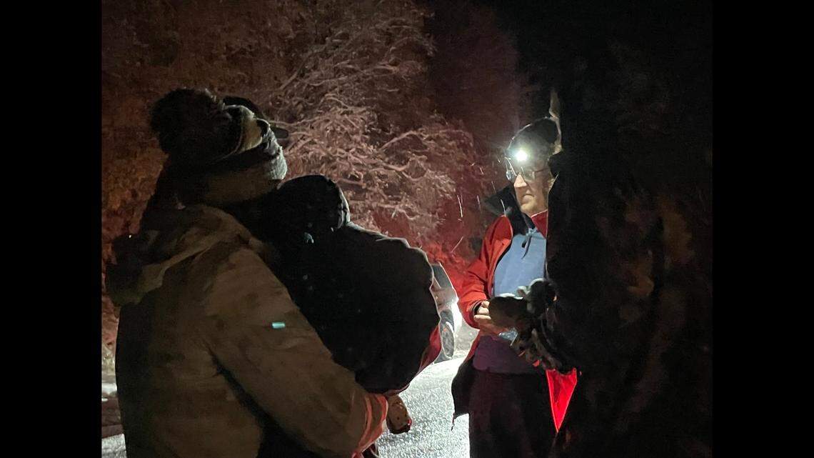 A couple’s car got stuck in the snow while on a scenic drive with their 2-year-old daughter, Utah authorities said. 