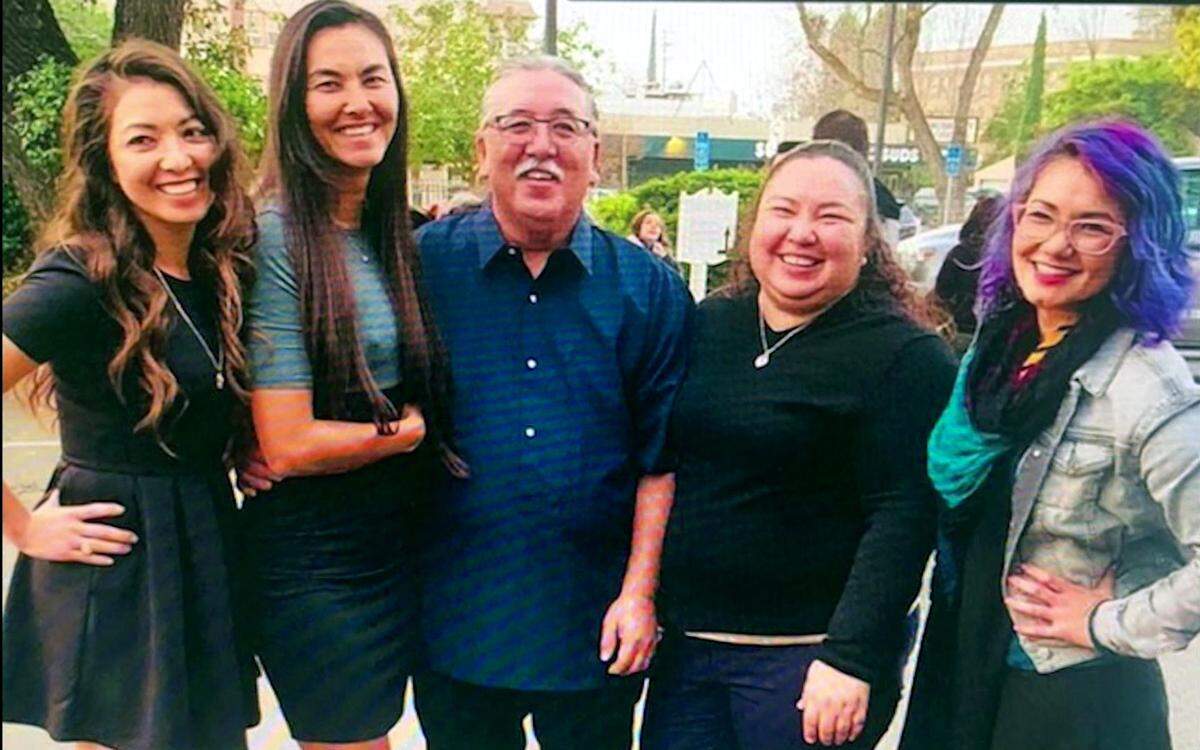 Nicole, Christina, Michael, Evanmichel and Angela Rose Quitasol of Stockton, Calif. are pictured in a family photo. Christina was not aboard the dive boat Conception when a fire broke out early Monday September 2, 2019.