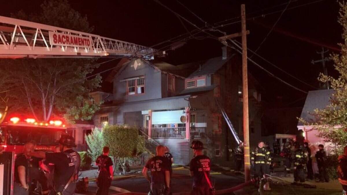 A three-alarm response from the Sacramento Fire Department extinguished a residential fire that burned into two attics in midtown, near the 1300 block of 22nd Street, on Sunday, June 13, 2021.