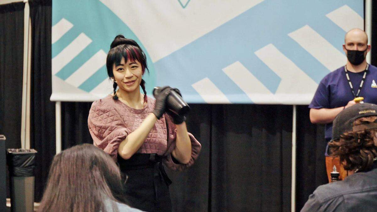 MiMo, the coffee manager of Cora Coffee at 1201 J St., competes in the U.S. Coffee Championships in Boston, Mass., in April 2022. She placed third in the Coffee in Good Spirits category.