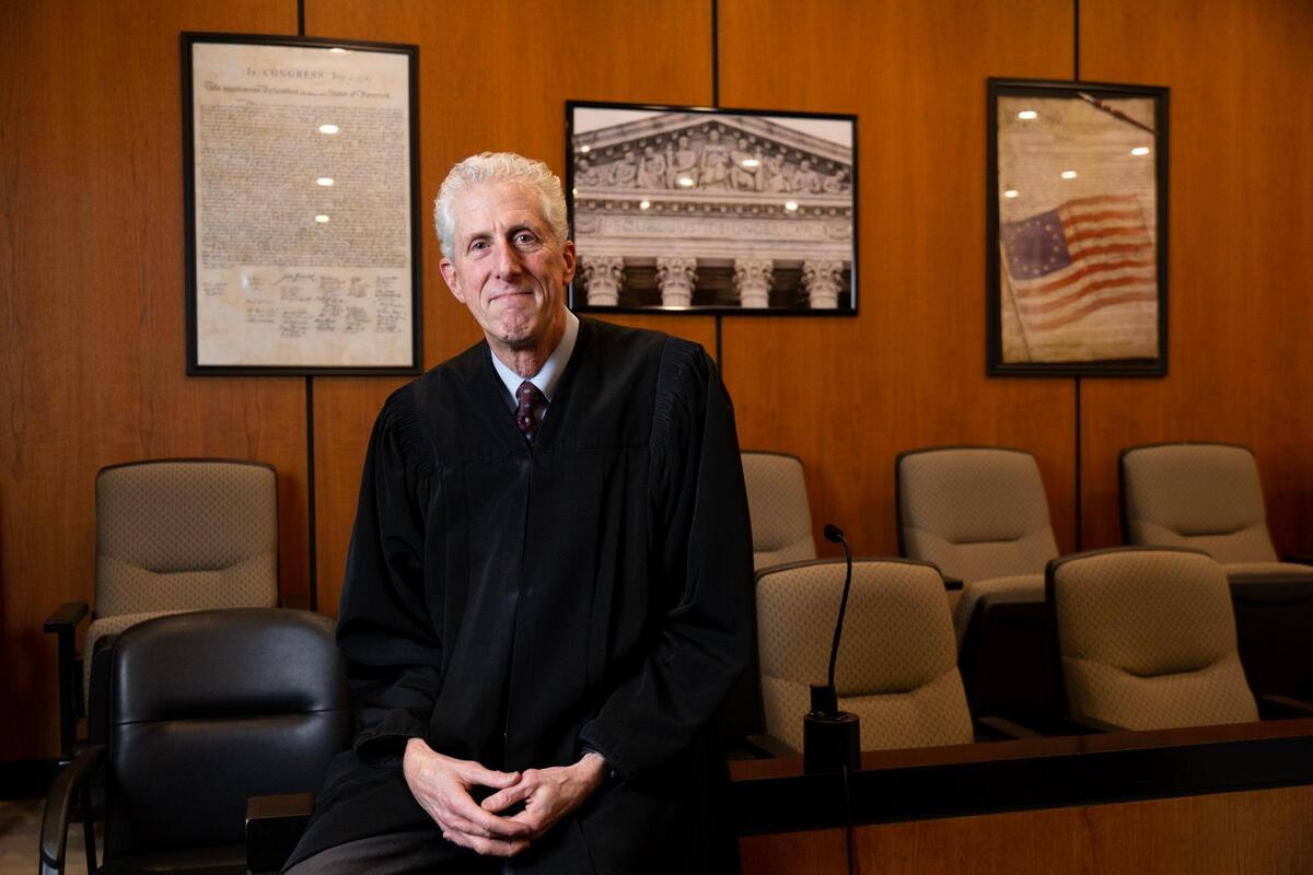 Sacramento Superior Court Judge Steven Gevercer sits next to the jury box in Courtroom 27 in Sacramento earlier this month. He serves as an advisor to the Sacramento Grand Jury.