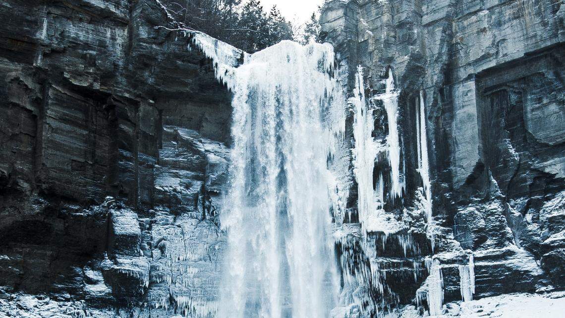 Frozen waterfalls can be beautiful, but also dangerous. Ice falling from a frozen waterfall near Ogden, Utah, not the one pictured here, hit and injured a hiker at Waterfall Canyon, requiring her rescue, rescuers say.