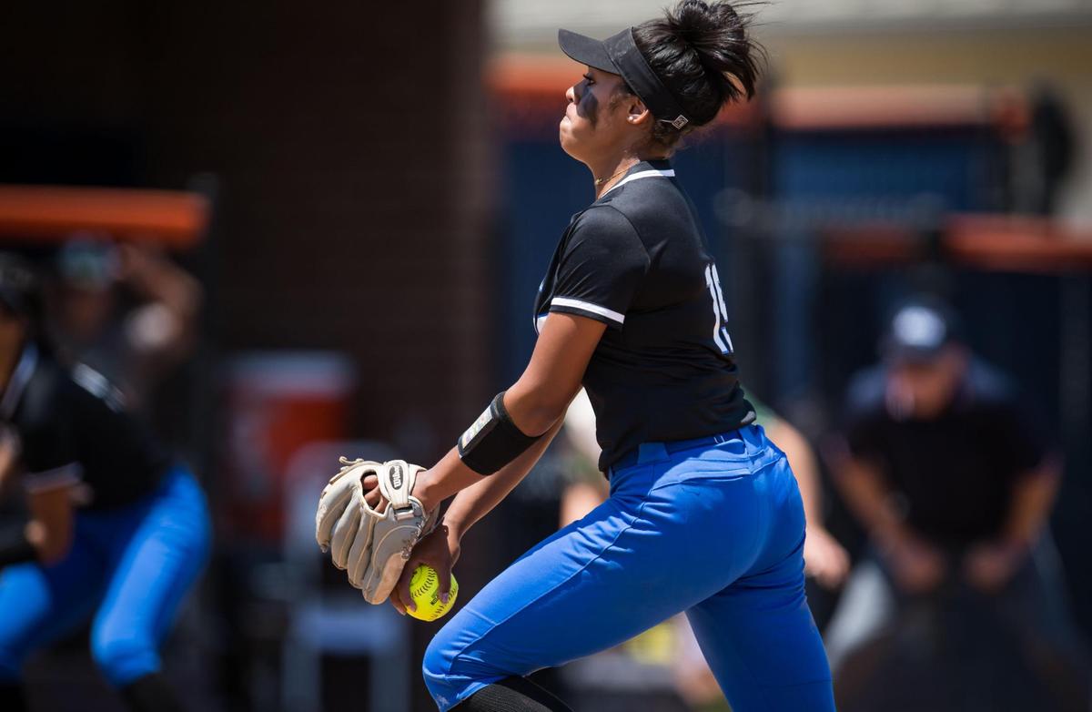 Capital Christian Cougars pitcher Ayla Tuua (19) throws to Dixon Rams batter Felesha LePenske (21) during the first inning at the CIF Sac-Joaquin Section Division IV high school softball championship game Saturday, May 27, 2023, at Cosumnes River College. Capital Christian, now called Destiny Christian Academy, starts the 2026 season ranked No. 1 in the region by The Sacramento Bee.