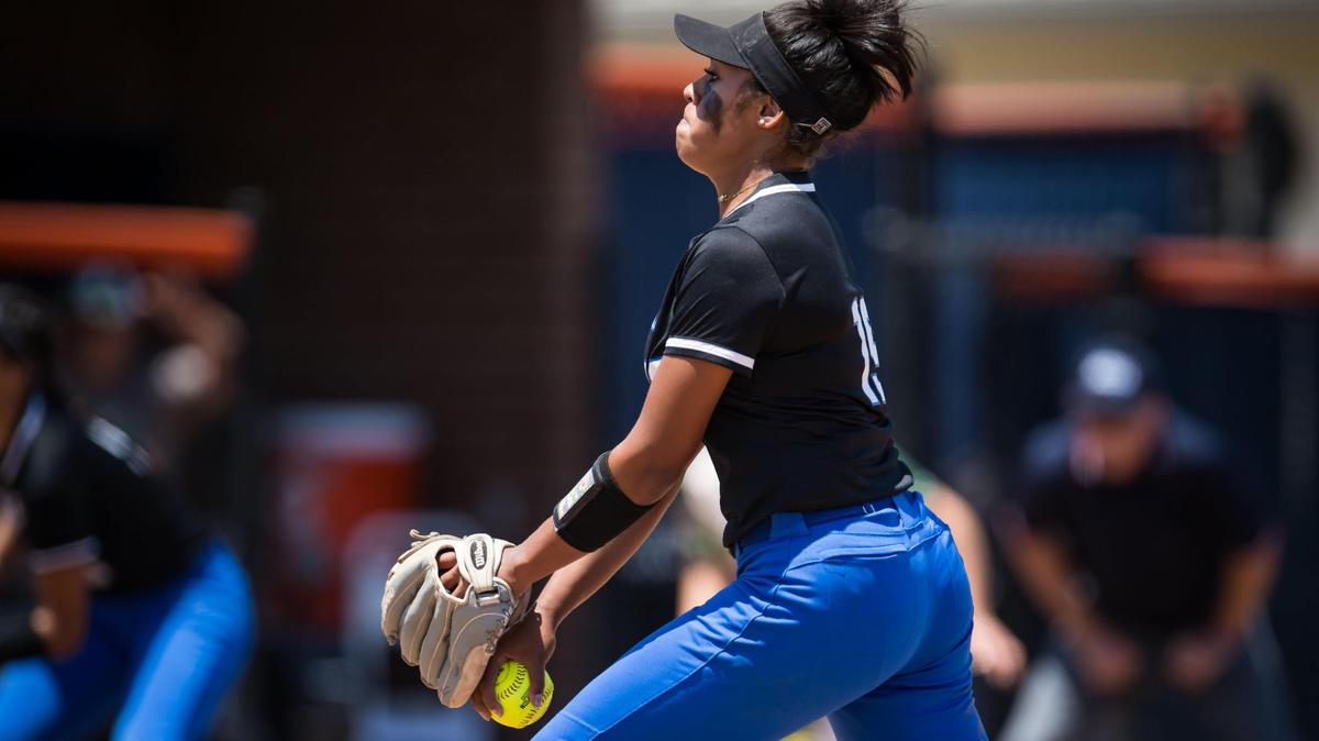 Capital Christian Cougars pitcher Ayla Tuua, seen during the May 2023 CIF Sac-Joaquin Section Division IV high school softball championship at Cosumnes River College in Sacramento, had 21 strikeouts in a game last Thursday against the Rio Linda Knights.