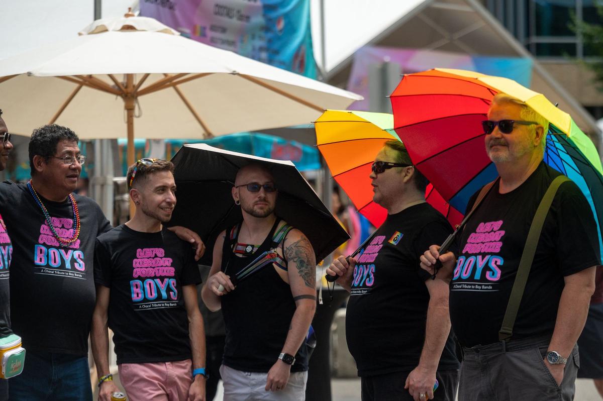 Members of the Sacramento Gay Men’s Chorus attend the 33rd annual Sacramento Pride festival on Saturday, June 8, 2024, in Sacramento, Calif.