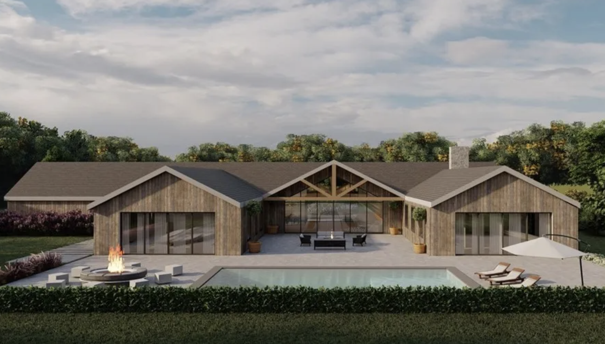 A rendering of a residence proposed on one of the homesites at the Jack Ranch property up for sale near the San Luis Obispo Country Club.