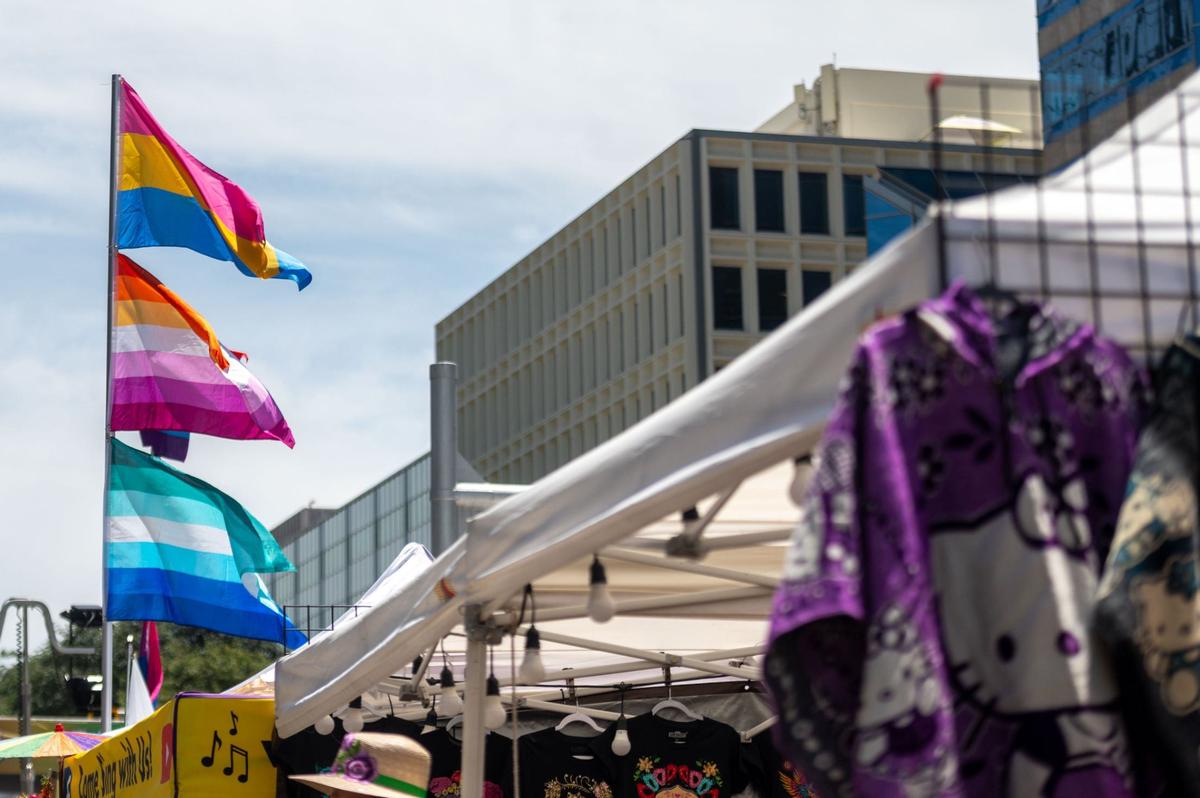 Pansexual, lesbian and gay flags wave during the 33rd annual Sacramento Pride festival on Saturday, June 8, 2024.