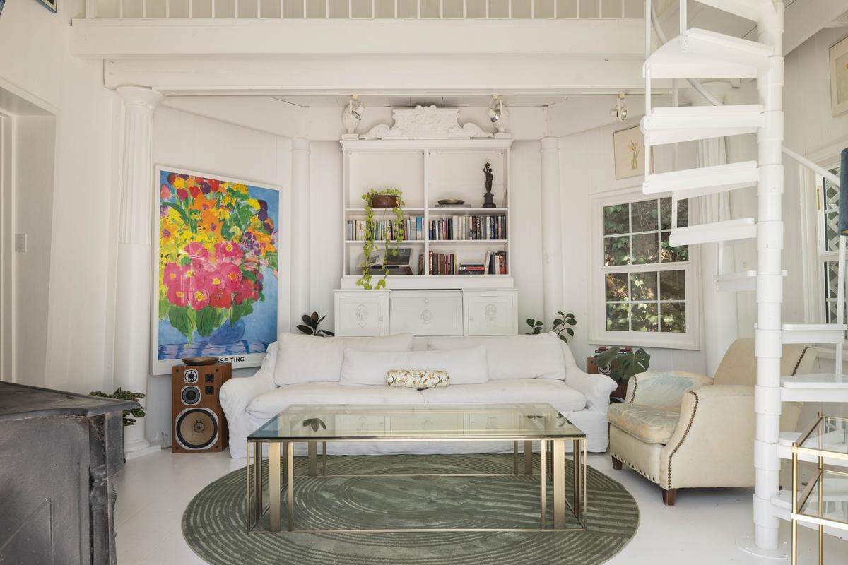 The three-bedroom, three-bathroom home “fuses artistic history with whimsical charm,” and is seen more as a time capsule, retreat hybrid, the listing states.
