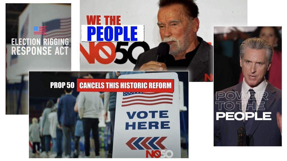 Advertising for and against Proposition 50 currently appearing on social media and television across California.