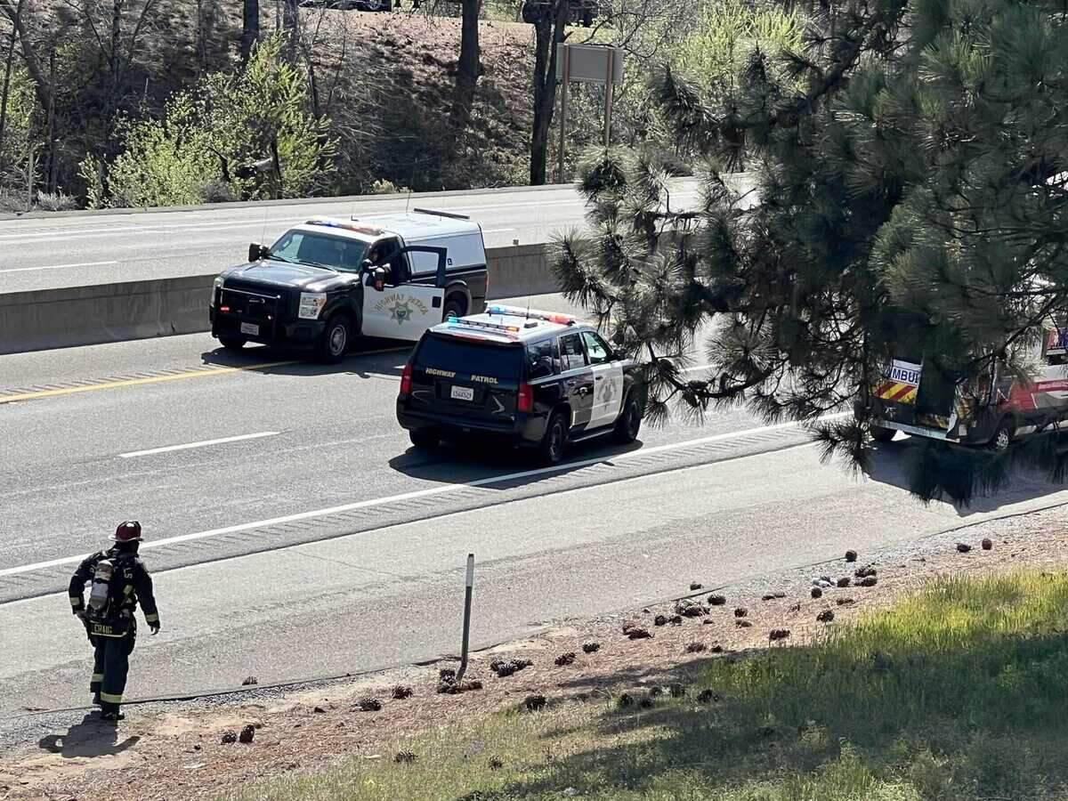 Authorities on Monday afternoon March 14, 2022, closed Interstate 80 in both directions due a possible gas leak after a truck hauling a propane tank overturned between Auburn and Colfax, California.