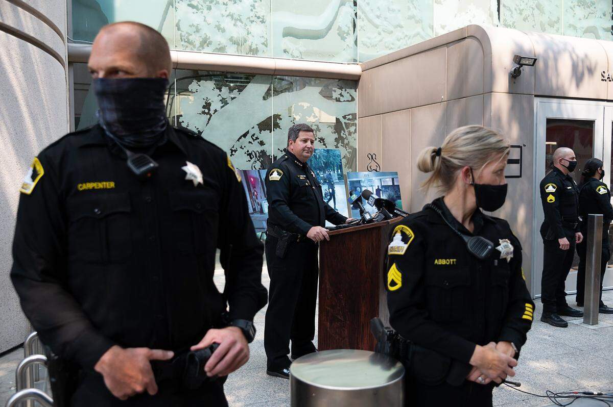 Sacramento County Sheriff Scott Jones discusses protest and the actions law enforcement will take to protect downtown Sacramento’s government buildings, Aug 28, 2020.