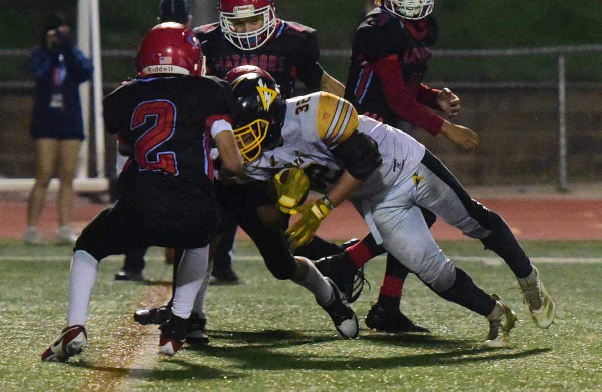 Delta running back Jax Soto (32) scores a touchdown to put the Saints ahead to open the third quarter of a CIF Sac-Joaquin Division VIII semifinal game against Mira Loma on Friday, Nov. 21, 2025, at El Camino High School in Arden Arcade, Calif. Mira Loma forged ahead to win the game, 48-34.