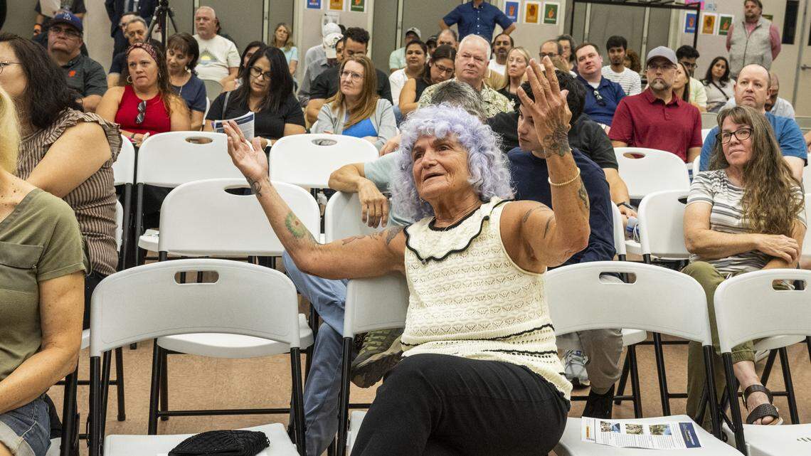 North Natomas residents speak at City Hall in March to oppose a micro-community site at the corner of Arena Boulevard and El Centro Road.