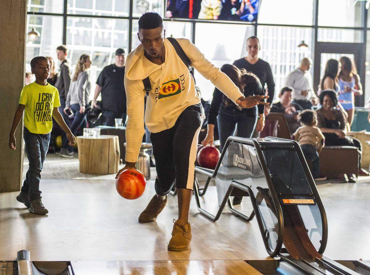 Harry Giles bowls during the Sacramento Kings Foundation annual bowling tournament at Punch Bowl Social on Feb. 25, 2018, in Sacramento. Punch Bowl Social will permanently close on Dec. 24, eliminating 83 jobs at its Downtown Commons location, according to a state employment notice.