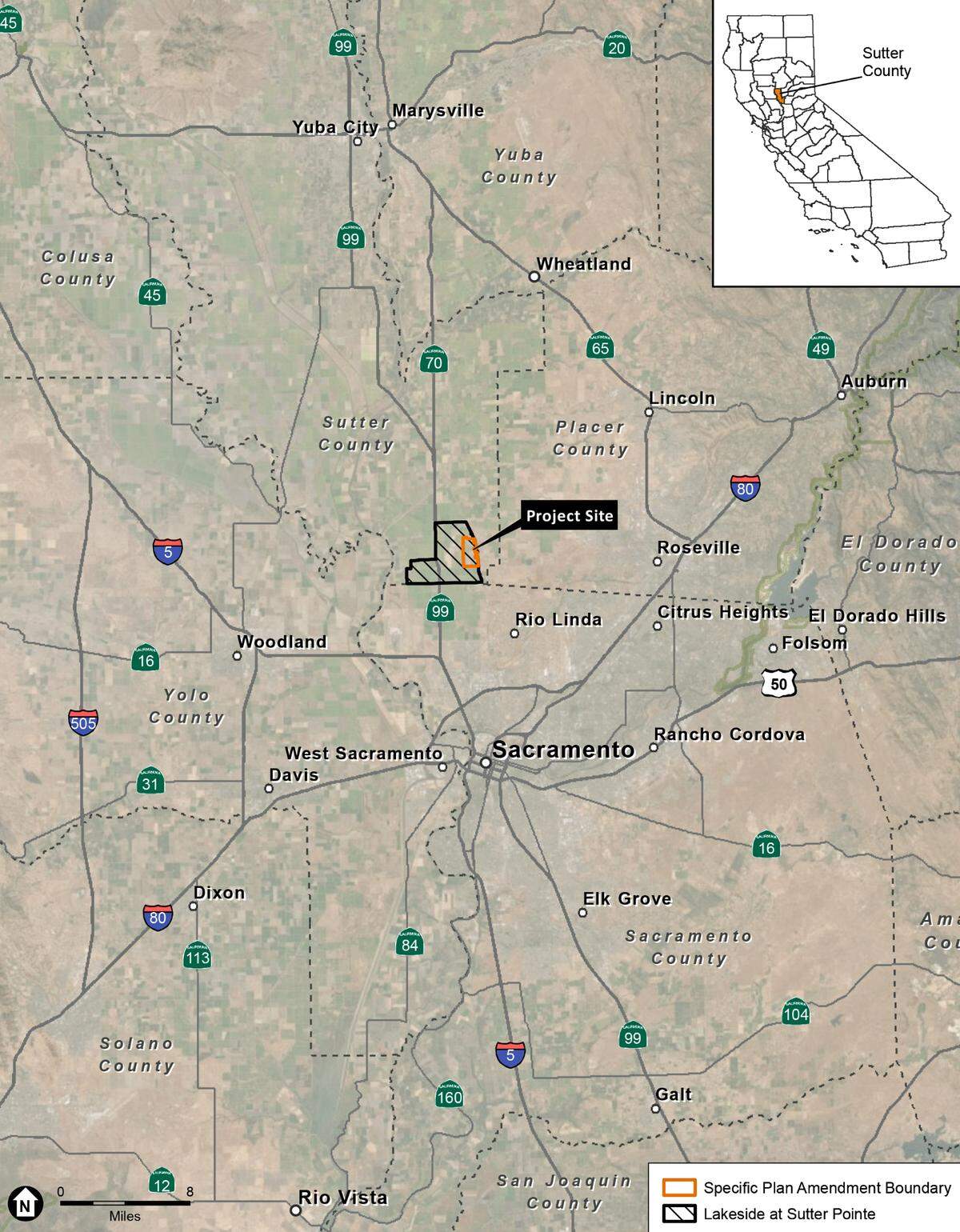Sutter Pointe, a development proposed for Sutter County, would border Sacramento County.