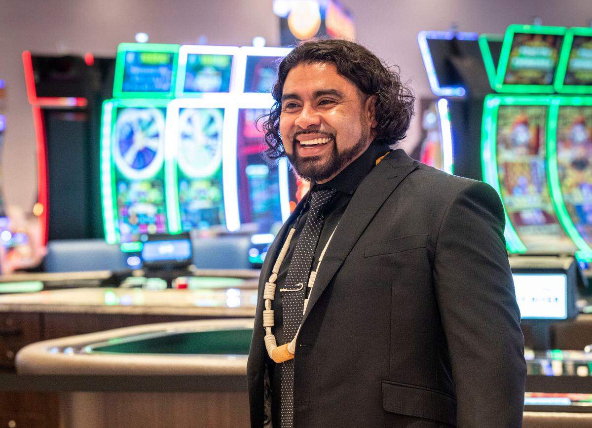 Wilton Rancheria Tribal Chairman Jesus Tarango visits the Sky River Casino on Monday, Aug. 15, 2022 in Elk Grove, hours before it opened to the public.