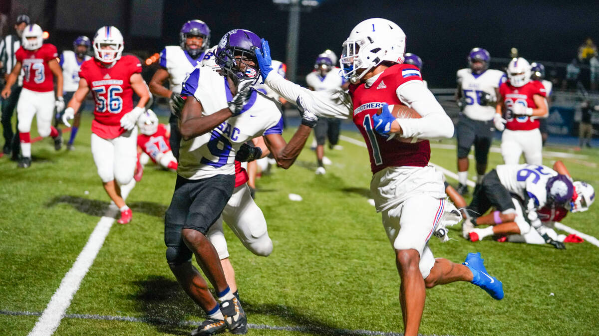 Christian Brothers sophomore wide receiver Phillip Bell (1) had four total touchdowns in a 49-7 win over Sacramento.