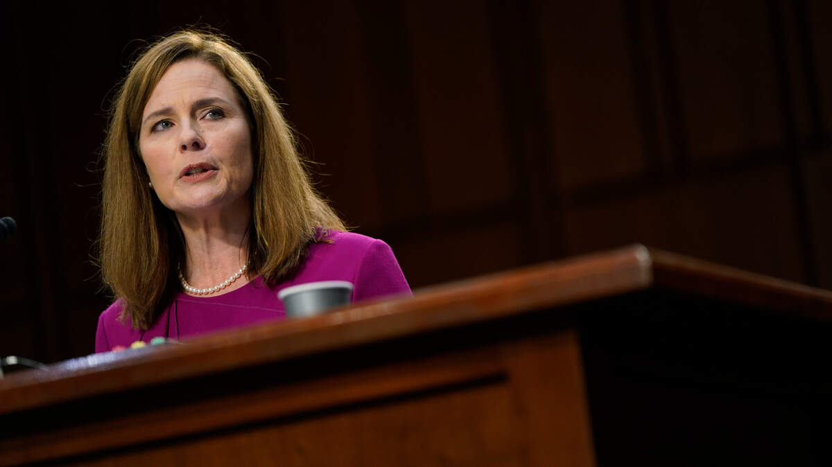 Amy Coney Barrett during a confirmation hearing in 2020.