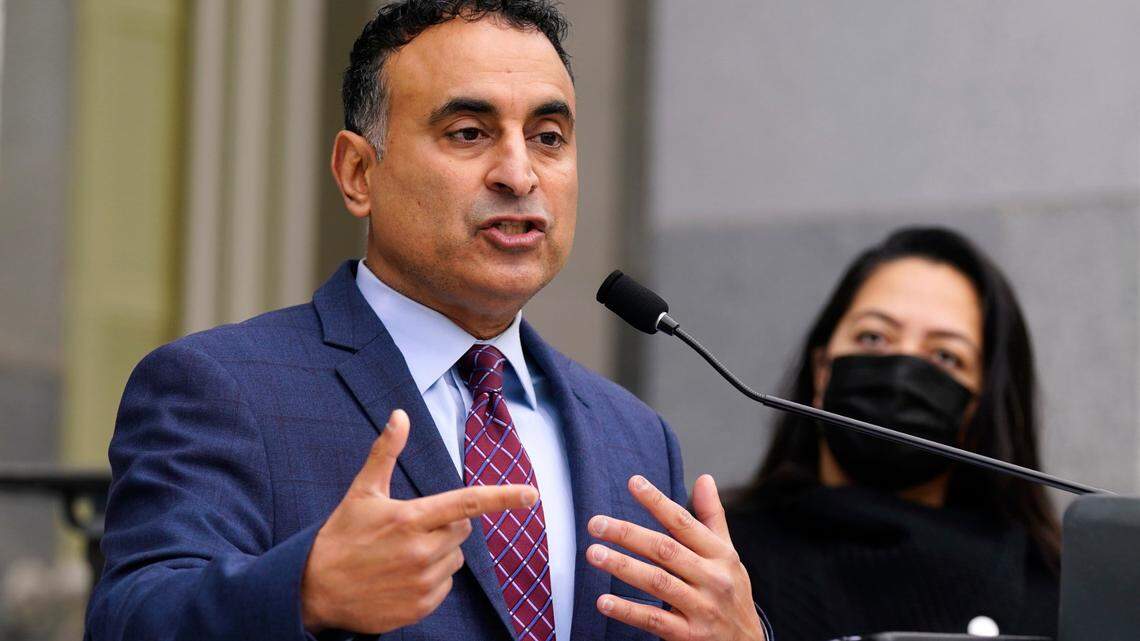 Assemblyman Ash Kalra, D-San Jose, discusses his bill that would pay for the universal health care bill, during a news conference Thursday at the Capitol. Kalra’s universal health care bill stalled last year, in part because there was no plan to pay for it. On Thursday, Kalra unveiled a second bill that would raise taxes on some business and individuals to pay for it.