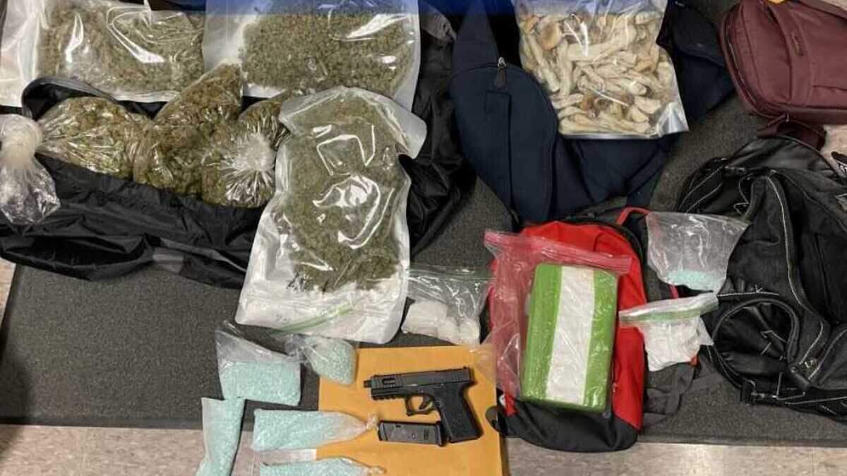 Gang enforcement officers on Tuesday Jan. 24, 2023, found 14 pounds of marijuana, 2.76 pounds of cocaine, other drugs and a loaded ghost gun while searching a vehicle near Arden Fair mall in Sacramento, California.